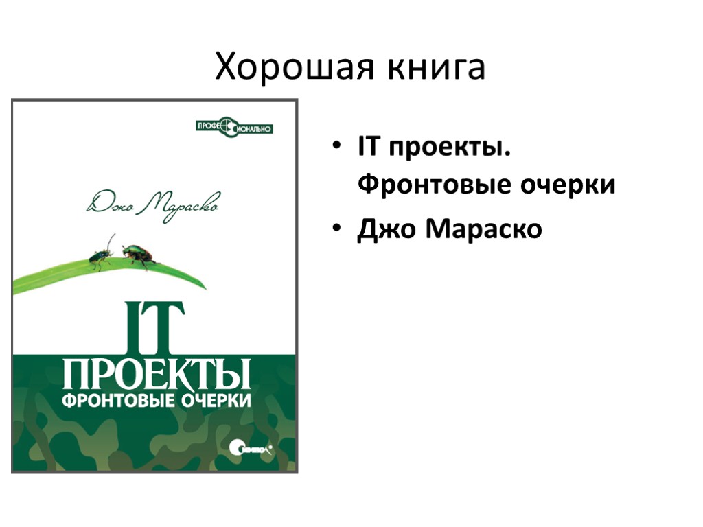 Хорошая книга IT проекты. Фронтовые очерки Джо Мараско